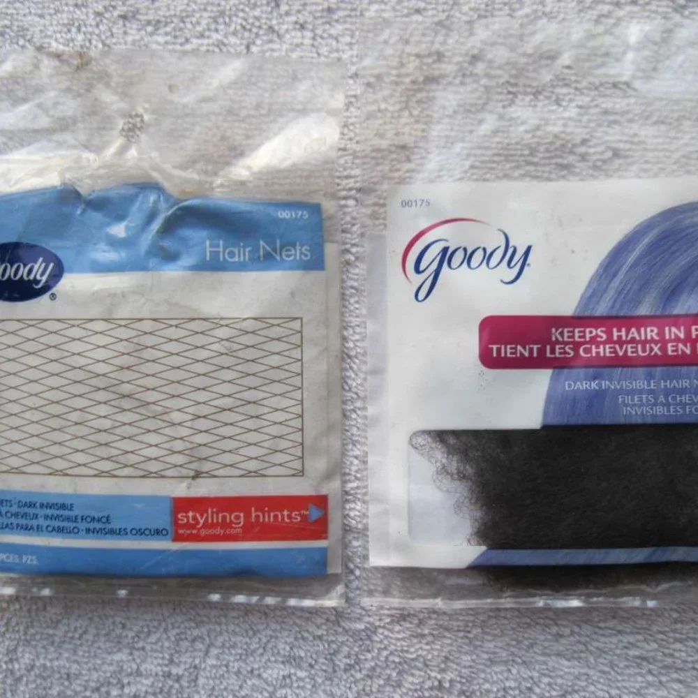 2 Goody Invisible Mesh Hair Nets Elastic Borders Edges Comfortable Hold Protect